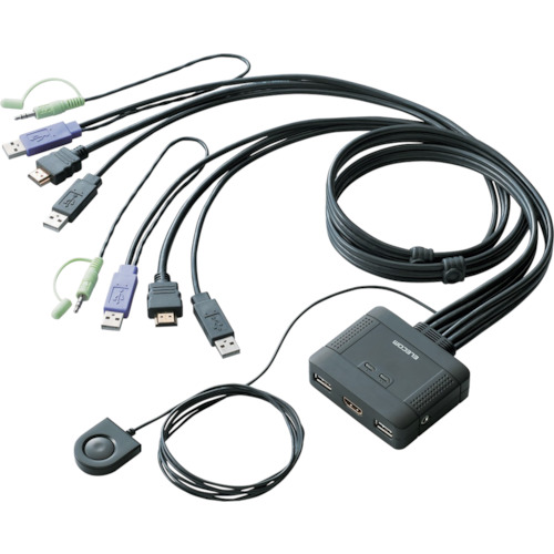 ELECOM マイコンうつり変わり器 KVM-HDHDU2 HDMI相応う 2台うつり変わり