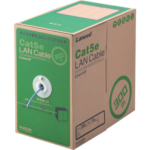 ELECOM EU LD-CT2/BU300/RS RoHS指令準拠LANケーブル CAT5E 300m ブルー