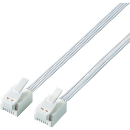 ELECOM 爪折れ防止モジュラーケーブル MJ-T2WH 2.0m ホワイト 50本まとめ売り 50本 【まとめ売り商品】|設備プロ王国 店