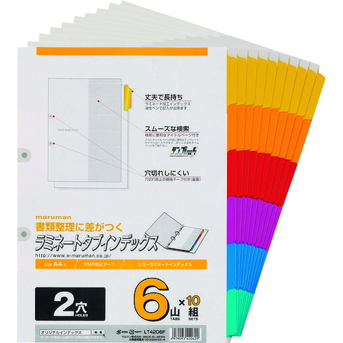 maruman A4 LT4206F ラミタブ総目録 2穴 6山10組 10組まとめ売り 10組 【まとめ売り商いもの】