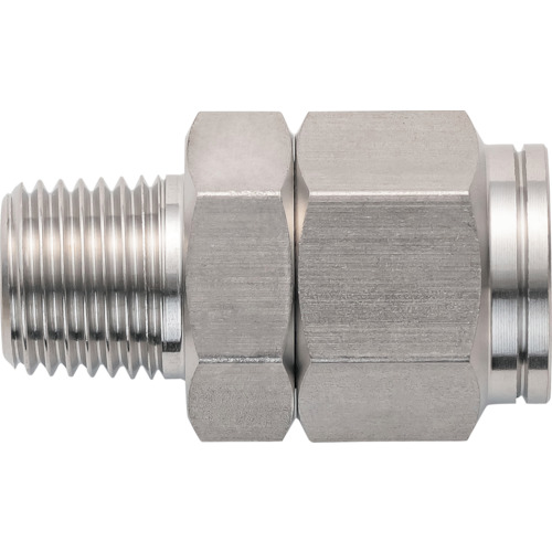 潤工社 ステンレス継手 N-1/4-PT1/8-SUS ニップル(インチ系列) 6.35&times;4.57mm PT1/8 10個まとめ売り 10個 【まとめ売り商品】｜設備プロ王国　店