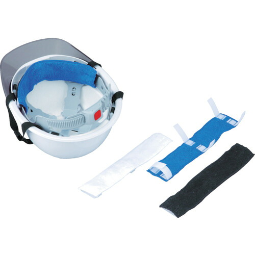 トーヨーセーフティ ヘルメット取付式汗取りデコパット NO.67-BU タオル地 青 48個まとめ売り 48個 【まとめ売り商品】|設備プロ王国 店