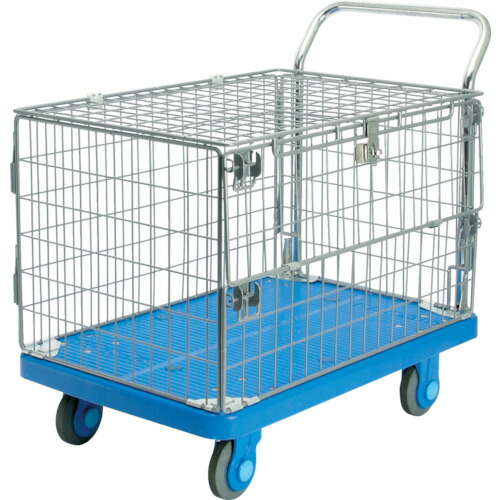 カナツー 静音(R)PLA300網－蓋付脂製持ちはこぶ車 PLA300-AMI-M1-FT
