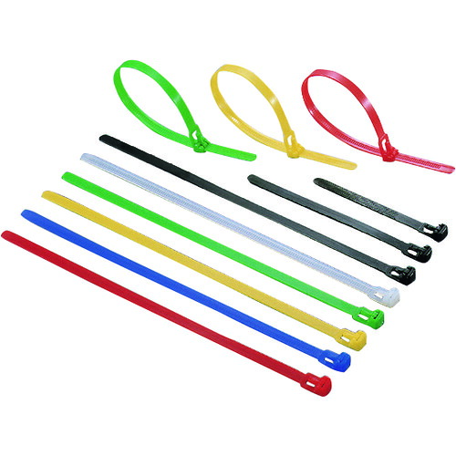 TYTON リピートタイ RF250-YLW 幅7.4X長さ250mm 100本入 屋内用 黄 50袋まとめ売り 50袋 【まとめ売り商品】