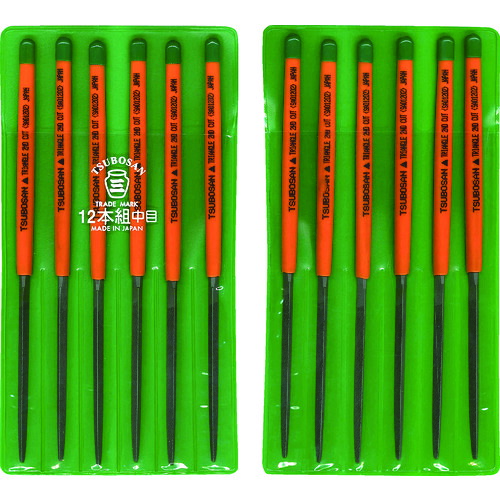 ツボサン 組ヤスリ SA012-02 12本組 ３角形 中目 5Sまとめ売り 5S 【まとめ売り商いもの】