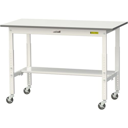 ヤマテック 軽量作業台 SUP-1590T-WW ワークテーブル150シリーズ 固定式 半面棚付 低圧メラミン天板 W1500×D900×H740mm シルキーホワイト