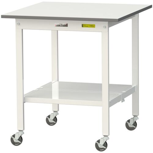 ヤマテック 軽量作業台 SUPC-775TT-WW ワークテーブル150シリーズ 移動式 全面棚付 低圧メラミン天板 W750×D750×H825mm シルキーホワイト
