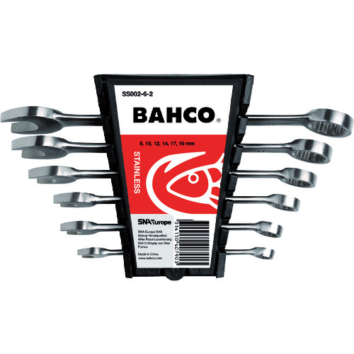 BAHCO ステンレス鋼製ズボン下鍵6本書き割り SS002-6-2 粍大きさ