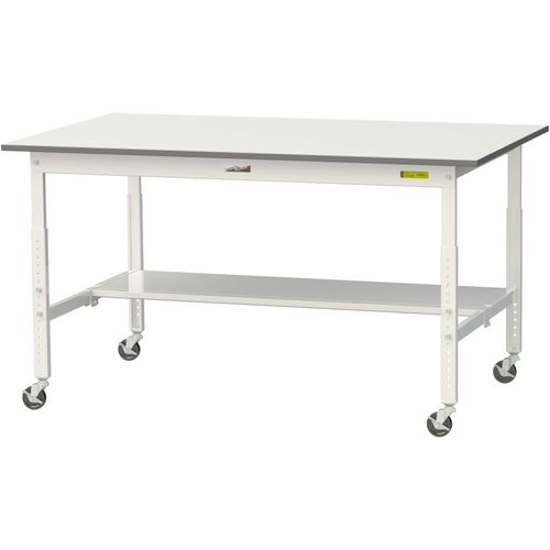 ヤマテック 軽量作業台 SUP-1290TT-WW ワークテーブル150シリーズ 固定式 全面棚付 低圧メラミン天板 W1200&times;D900&times;H740mm シルキーホワイト｜設備プロ王国　店