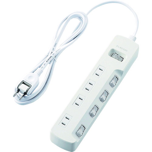 ELECOM 省エネタップ T-E7A-2420WH 一括＆個別スイッチ 4個口 2m ホワイト 20個まとめ売り 20個 【まとめ売り商品】