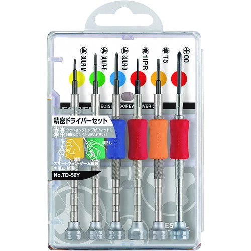 VESSEL 精密ドライバーセット TD-56Y TD－56Y 6サイズ入り 10Sまとめ売り 10S 【まとめ売り商品】 25,166円