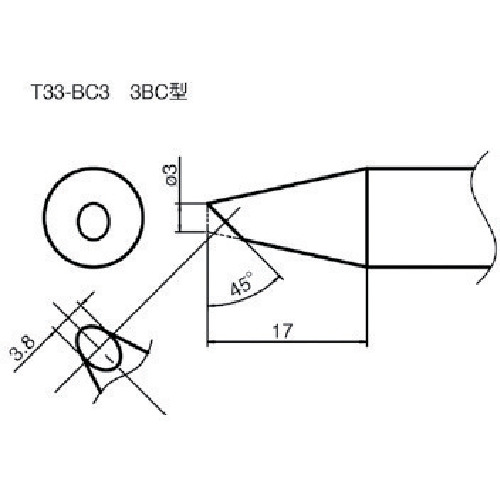 白光 ステーション型はんだこて用交換こて先 T33-BC3 3BC型 5本まとめ売り 5本 【まとめ売り商品】
