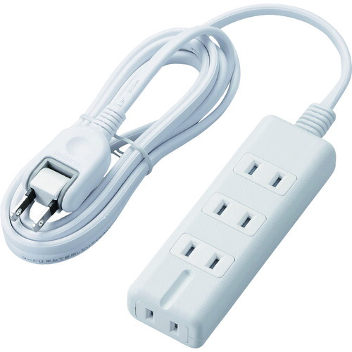 ELECOM 羅針盤水道栓 T-KM01-2420WH 4個口(内3いの一番1) 2m 白いこと 40個まとめ売り 40個 【まとめ売り商いもの】