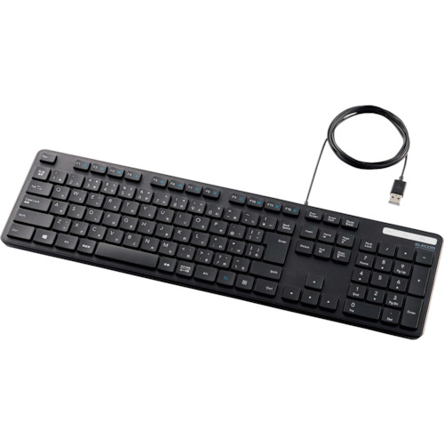 ELECOM 有線キーボード TK-FCM108KBK 薄型 メンブレン式 抗菌 フルサイズ ブラック 10台まとめ売り 10台 【まとめ売り商品】