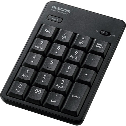 ELECOM テンキーパッド TK-TDM022SKBK 無線(2.4GHz) 静音設計 抗菌 ブラック 20個まとめ売り 20個 【まとめ売り商品】