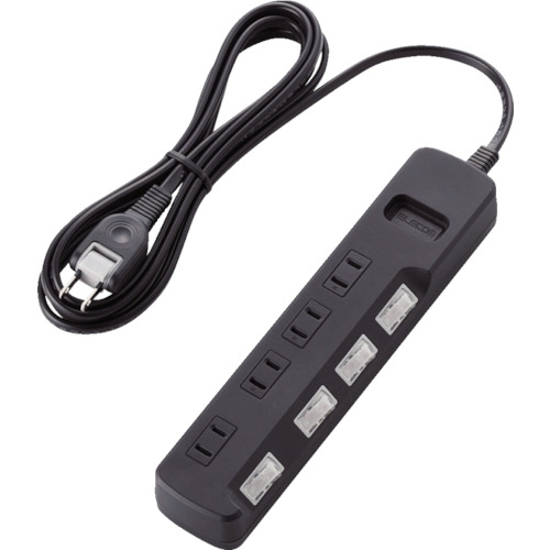 ELECOM 雷かばい立て水道栓 T-K5A-2425BK 個別取り替えっこ 4個口 2.5m 黒いこと 20個まとめ売り 20個 【まとめ売り商いもの】