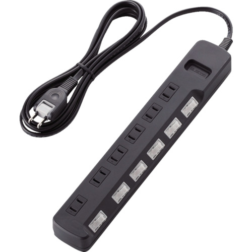 ELECOM 雷かばい立て水道栓 T-K5A-2625BK 個別取り替えっこ 6個口 2.5m 黒いこと 20個まとめ売り 20個 【まとめ売り商いもの】