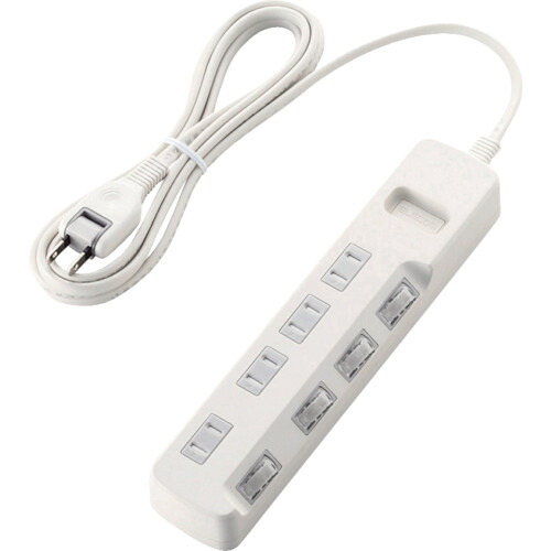 ELECOM 雷かばい立て水道栓 T-K6A-2425WH 個別取り替えっこ シャッター付 4個口 2.5m 白いこと 20個まとめ売り 20個 【まとめ売り商いもの】