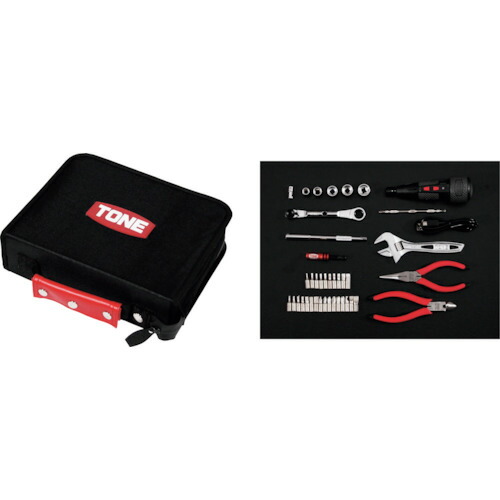 TONE 整備用工具セット TSX2170 ツールセット ブラック 間口250×奥行200×高さ70mm 40点セット