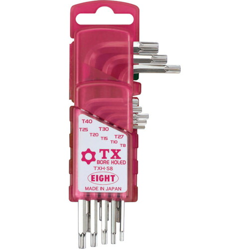 EIGHT TXレンチ TXH-S8 穴付 標準寸法 ドアホルダー 8本セット T8～T40 10Sまとめ売り 10S 【まとめ売り商品】｜設備プロ王国　店