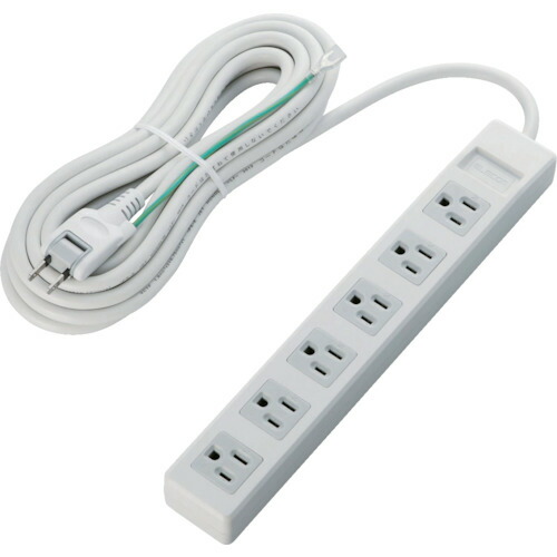 ELECOM オフィス用タップ T-T02-3650WH/RS RoHs準拠OAタップ 3P 6個口 5m グレー 15個まとめ売り 15個 【まとめ売り商品】