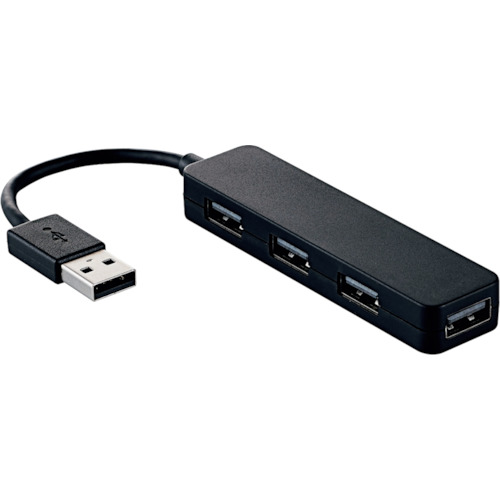 ELECOM USB2.0ハブ U2H-SN4NBBK コンパクトタイプ 4ポート ブラック 10個まとめ売り 10個 【まとめ売り商品】