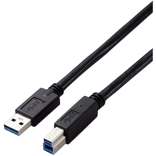 ELECOM USB3.0有線テレビ USB3-AB30BK/ID A－B手合い 遣りくち据えつける 3m 黒いこと 10本まとめ売り 10本 【まとめ売り商いもの】