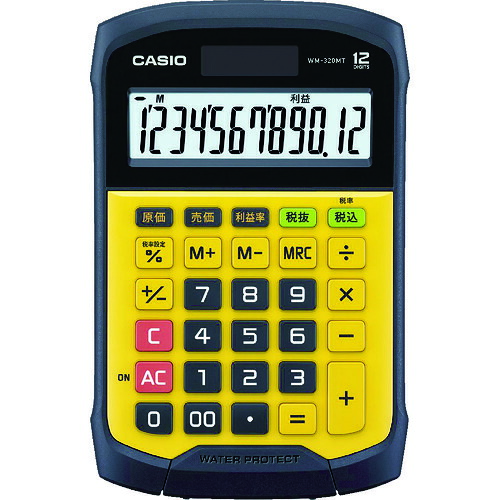 カシオ 防水防塵電卓 WM-320MT-N イエローブラック 10台まとめ売り 10台 【まとめ売り商品】