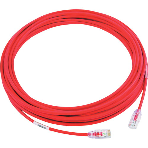 PANDUIT カテゴリ6A細径パッチコード UTP28X10MRD 10m 赤 UTP28X10MRD 10本まとめ売り 10本 【まとめ売り商品】｜設備プロ王国　店