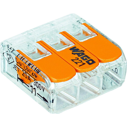 WAGO WFR－3 WFR-3 より線・単線ワンタッチ接続可能コネクタ 3穴用 50個入 14箱まとめ売り 14箱 【まとめ売り商品】