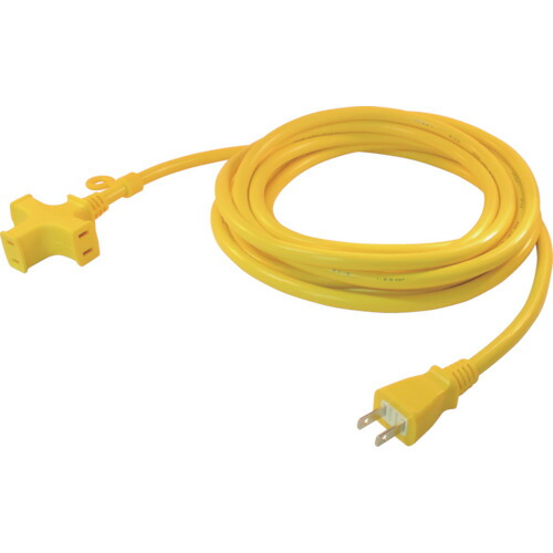 正和電気工 トライアングルマルチタップ VCTM-5 Y 125V-15A 5m 黄 20本まとめ売り 20本 【まとめ売り商いもの】