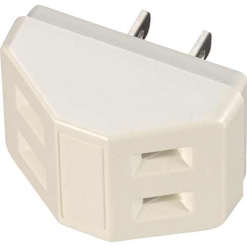 YAZAWA 耐トラ付三角タップ2コ口白 Y02T200WH 80個まとめ売り 80個 【まとめ売り商品】