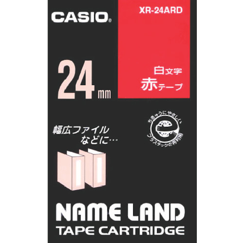 カシオ 【純正】 XR-24ARD ネームランド用赤テープに白文字24mm 10個まとめ売り 10個 【まとめ売り商品】