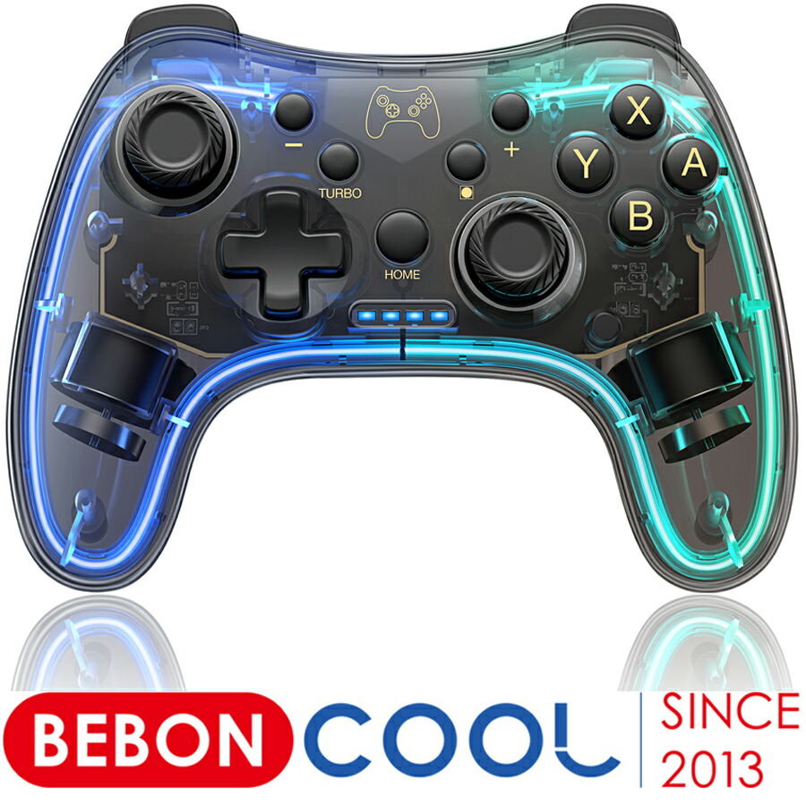 楽天市場】BEBONCOOL Switch コントローラー プロコン 透明 10色