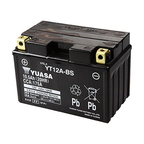 台湾YUASA 台湾ユアサ YT12A-BS バイク用バッテリー 【電解液注入・充電済】 互換品番：YT12A-BS/FT12A-BS