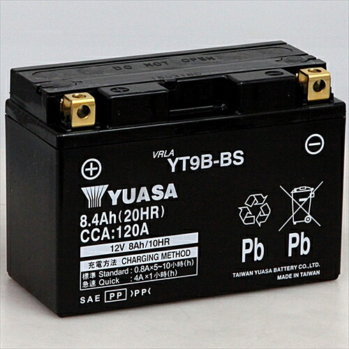 台湾YUASA 台湾ユアサ バイク用バッテリー 【電解液注入・充電済】 YT9B-BS 主な互換品番：GT9B-4・FT9B-4・DT9B-4・GEL9B-4・RBT9B-4-N