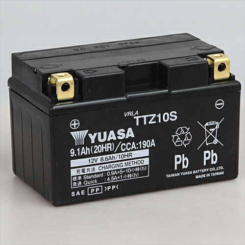 台湾YUASA 台湾ユアサ バイク用バッテリー 【電解液注入・充電済】 TTZ10S 主な互換品番：YTZ10S・DTZ10S・GEL10ZS・RBTZ10S-N