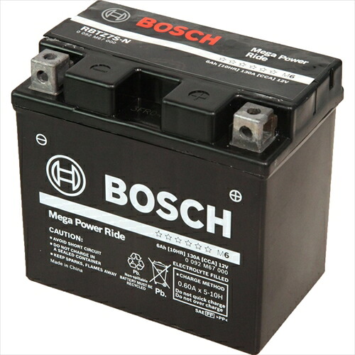 BOSCH バイク用バッテリー液入充電済み RBTZ7S-N 主な互換品番：YTZ7S/GT6B-3/FTZ7S/DTZ7S/ATZ7S