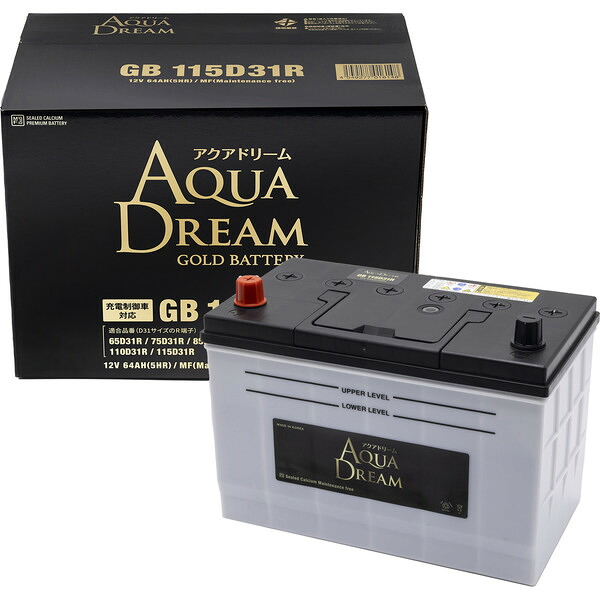 AQUA DREAM アクアドリーム GB 115D31R 国産車　充電制御車対応バッテリー　GOLD　BATTERY　(主な互換/95D31R/115D31R)　メンテナンスフリータイプ
