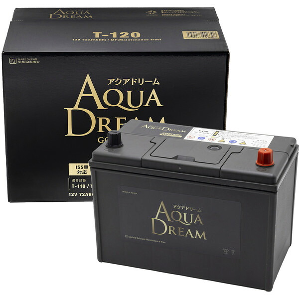 AQUA DREAM アクアドリーム GB T-120 国産車　アイドリングストップ車対応バッテリー　GOLD　BATTERY　(主な互換/T-110/T-115/T-120)　メンテナンスフリータイプ
