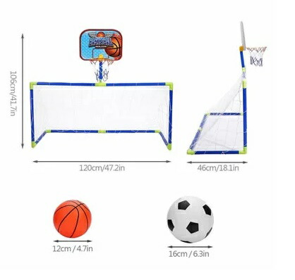 送料無料 一部地域除く サッカー バスケットゴールセット 2in1 折り畳み 移動式 子供向け 室内屋外兼用 運動 人気no 1 本体 健康tecc Goalset エアーポンプ付 組み立て簡単