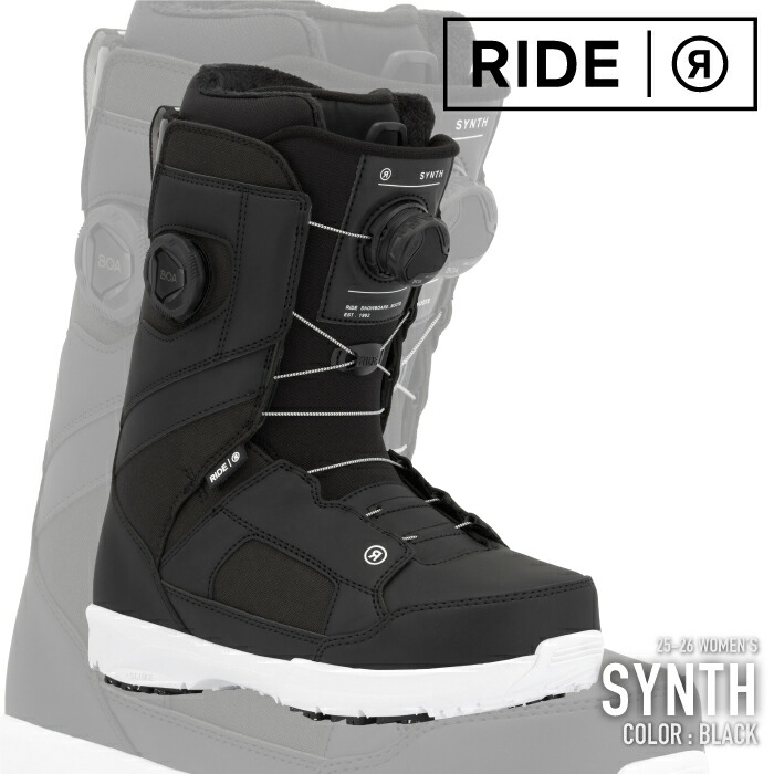日本正規品 スノーボード ブーツ ライド RIDE SYNTH Black シンス レディース 25-26