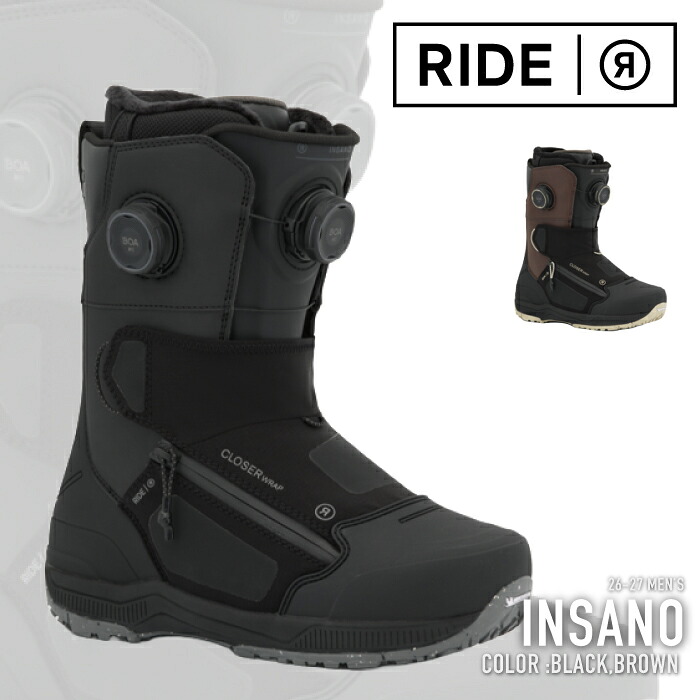 レビューでクーポン★[日本正規品] スノーボード ブーツ ライド RIDE INSANO Black|Brown インサノ メンズ 26-27｜SEVEN STARS 44,141円