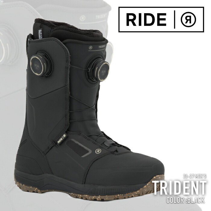 レビューでクーポン★[日本正規品] スノーボード ブーツ ライド RIDE TRIDENT Black トライデント メンズ レディース 26-27｜SEVEN STARS