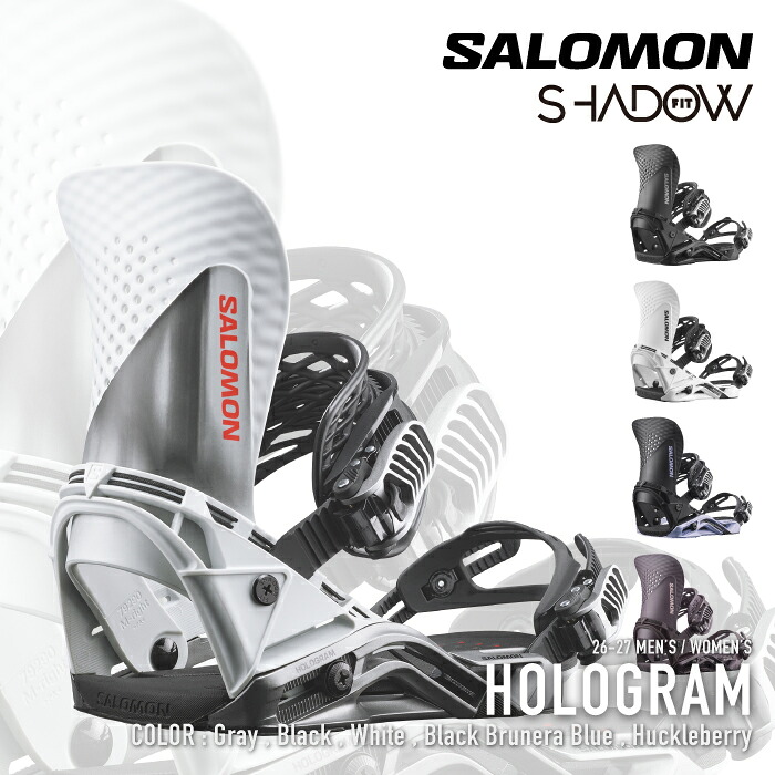 レビューでクーポン★[日本正規品] スノーボード ビンディング サロモン SALOMON HOLOGRAM Black / White / Grey / Black Brunera Blue / Huckleberry ホログラム メンズ レディース 26-27｜SEVEN STARS 52,800円