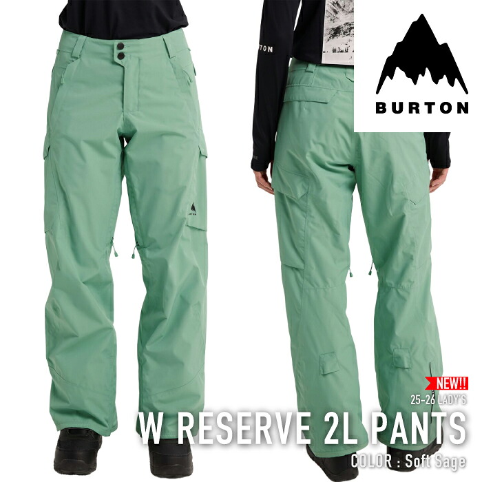 レビューでクーポン★[日本正規品] スノーボード ウェア パンツ バートン BURTON WOMEN'S RESERVE 2L PANTS Soft Sage レディース 25-26