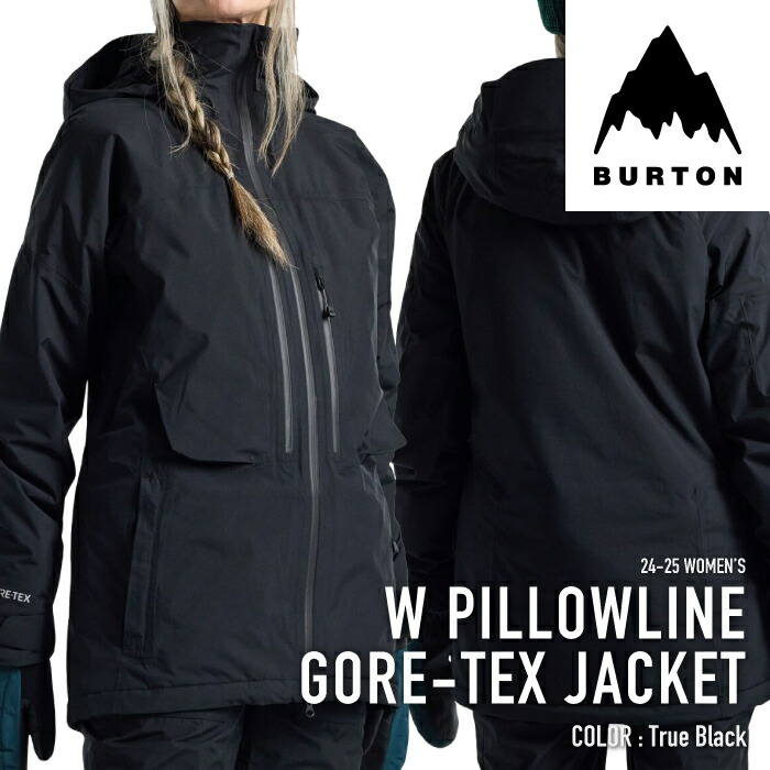 レビューでクーポン★[日本正規品] スノーボード ウェア ジャケット バートン 2025 BURTON Women's PILLOWLINE GORE-TEX JACKET True Black レディース 24-25