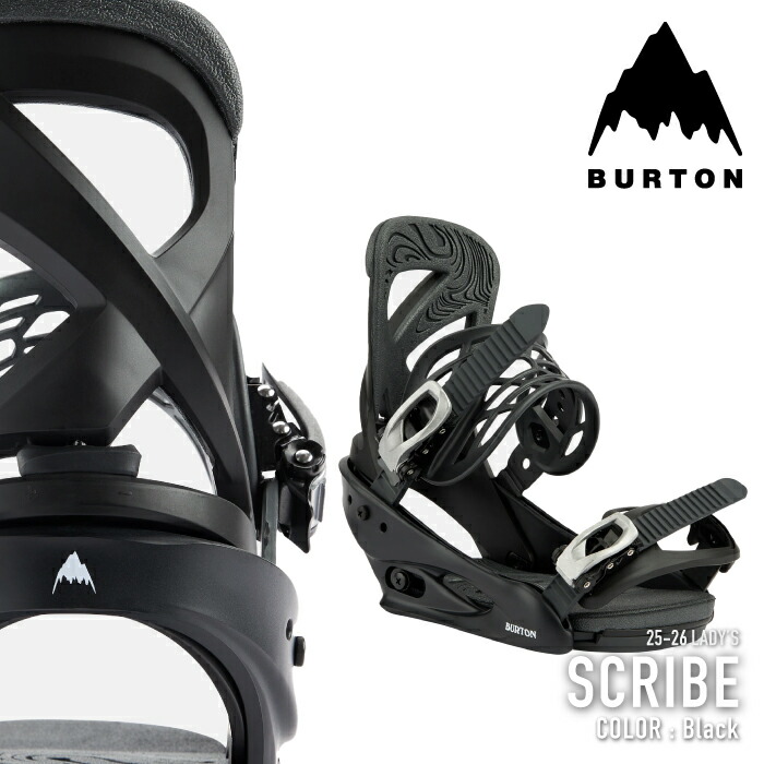 レビューでクーポン★[日本正規品] スノーボード ビンディング バートン BURTON WOMEN'S SCRIBE Black スクライブ バインディング レディース 25-26