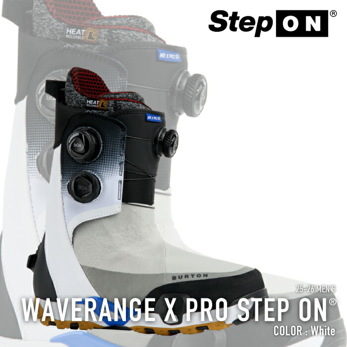 レビューでクーポン★[日本正規品] スノーボード ブーツ バートン BURTON MEN'S WAVERANGE X PRO STEP ON WIDE White ウェーブレンジ エックス プロ ステップオン メンズ 25-26
