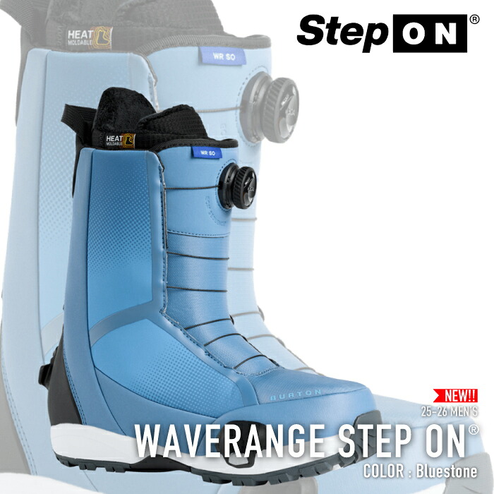 レビューでクーポン★[日本正規品] スノーボード ブーツ バートン BURTON MEN'S WAVERANGE STEP ON WIDE Blue Stone ウェーブレンジ ステップオン メンズ 25-26